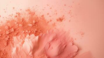 ai généré abstrait pêche tons, délicat cosmétique poudre explosion élégance. photo