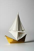 ai généré origami bateau photo