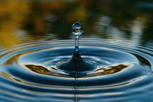 ai généré abstrait captivant l'eau gouttelette ondulation effet. génératif ai photo