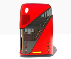 double decker ville autobus 3d le rendu sur blanc Contexte photo