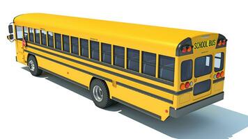 école autobus 3d le rendu sur blanc Contexte photo