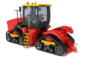 ferme tracteur 3d le rendu sur blanc Contexte photo