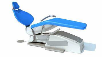 dentaire traitement chaise 3d le rendu sur blanc Contexte photo