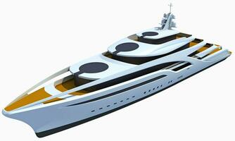 luxe yacht 3d le rendu sur blanc Contexte photo