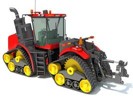 ferme tracteur 3d le rendu sur blanc Contexte photo