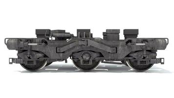 train roues bogie 3d le rendu sur blanc Contexte photo