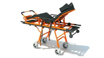 tendeur chariot médical équipement 3d le rendu sur blanc Contexte photo