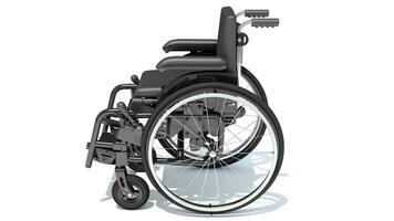 fauteuil roulant médical équipement 3d le rendu sur blanc Contexte photo