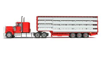 un camion avec animal transporteur bande annonce 3d le rendu sur blanc Contexte photo