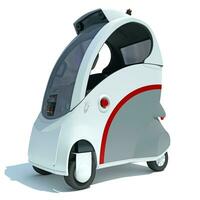 robot futur voiture 3d le rendu sur blanc Contexte photo