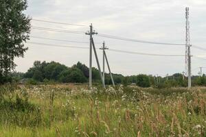 paysage coup de le champ dans le village. en plein air photo