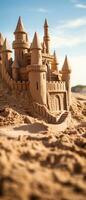 ai généré majestueux le sable Château dans le désert. ai génératif. photo