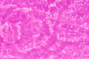 violet l'eau éclaboussures sur le surface ondulation se brouiller. défocalisation flou transparent rose coloré clair calme l'eau surface texture avec éclaboussure et bulle. l'eau vagues avec brillant modèle texture Contexte. photo