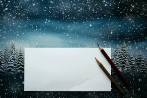 ai généré neigeux délice Contexte représentant le serein beauté de hiver vacances photo