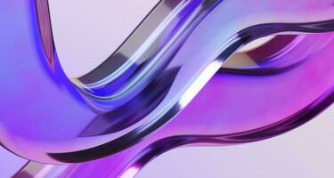 abstrait iridescent verre forme, 3d rendre iridescent luxe Contexte conception. photo