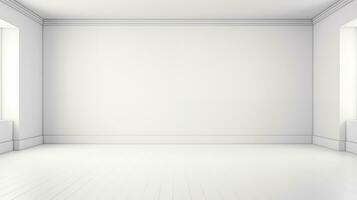 ai généré minimaliste pièce conception avec une blanc mur et un vide moderne décor. photo