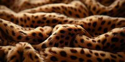 ai généré léopard fourrure modèle texture Contexte. léopard la laine tissu. génératif ai photo