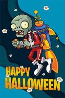 jolie carte d'invitation imprimable de fête d'halloween zombie photo