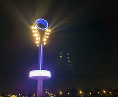 Dubai, Émirats arabes unis - 23.05.2023 - lumière projections installation sur le nuit plage. ville photo