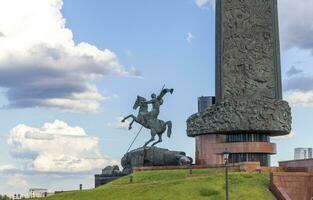 Moscou, Russie - 21.07.2021 -tir de le monument sur le la victoire carré situé sur le Koutouzovski rue. histoire photo