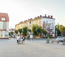 Nesvizh, biélorussie - 23.08.2023 - coup de le central ville salle de le ville. en plein air photo