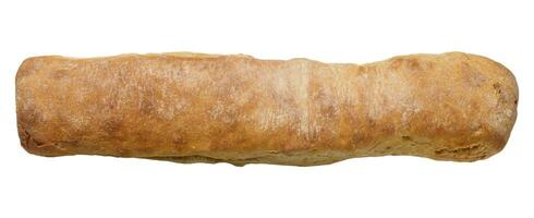 Baguette de pain oblongue isolé sur fond blanc photo