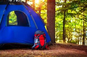 camping dans la forêt photo