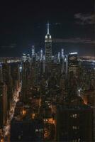 ai généré Nouveau york ville à nuit photo