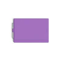 tablette avec stylo violet Couleur isolé sur blanc Contexte photo