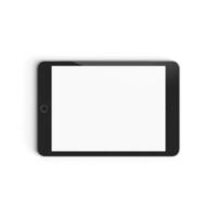 tablette vide afficher avec Vide écran isolé sur blanc Contexte pour les publicités espace gris - de face - horizontal photo