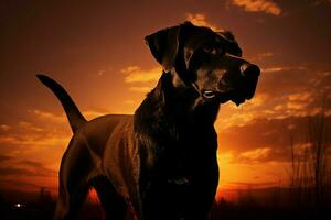 ai généré chienchien silhouette, mystérieux charme dans le forme de une canin photo