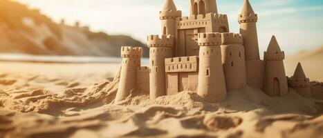 ai généré délicat le sable Château avec grandeur. ai génératif. photo