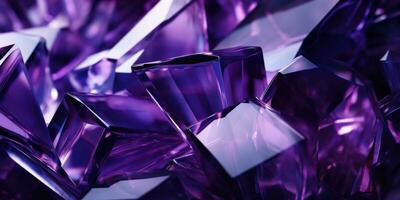 ai généré fascinant fermer de une violet cristaux. ai génératif. photo