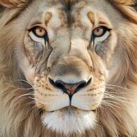 ai généré museau de une magnifique Lion photo