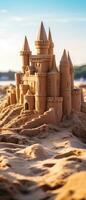 ai généré majestueux le sable Château dans le désert. ai génératif. photo