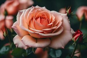 ai généré une proche en haut de une rose Rose photo