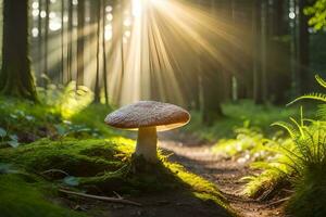 ai généré champignon dans le forêt photo