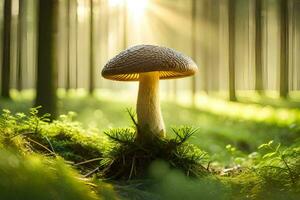 ai généré une champignon dans le forêt photo