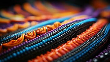 ai généré vibrant coloré bracelets, perles, et broderie créer une étourdissant collection généré par ai photo