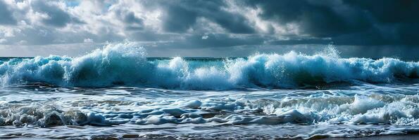 ai généré Contexte de mer vagues. photo