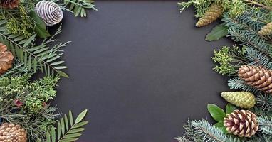 couverture de bannière avec cadre floral de plantes photo