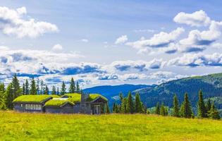 magnifique panorama chalets huttes montagnes kvitfjell domaine skiable favang norvège.