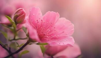 ai généré rose fleurs avec l'eau gouttelettes sur leur photo