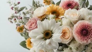 ai généré une bouquet de fleurs est montré dans une vase photo