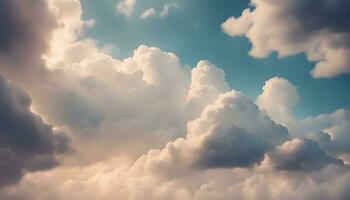 ai généré des nuages dans le ciel avec une bleu ciel Contexte photo