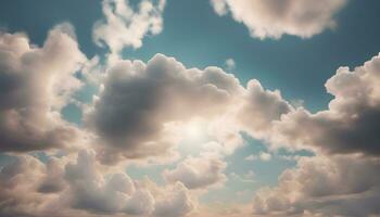 ai généré des nuages dans le ciel avec le Soleil brillant par photo