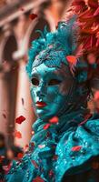 ai généré carnaval, fête confettis et masques, photo