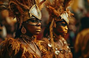 ai généré sensible image de les carnavaliers dans carnaval robe photo