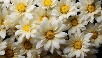 ai généré vibrant Jaune Marguerite fleurs apporter beauté à la nature Prairie généré par ai photo