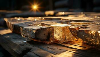 ai généré tas de bois brûlant dans une construction placer, ravitaillement le industrie généré par ai photo